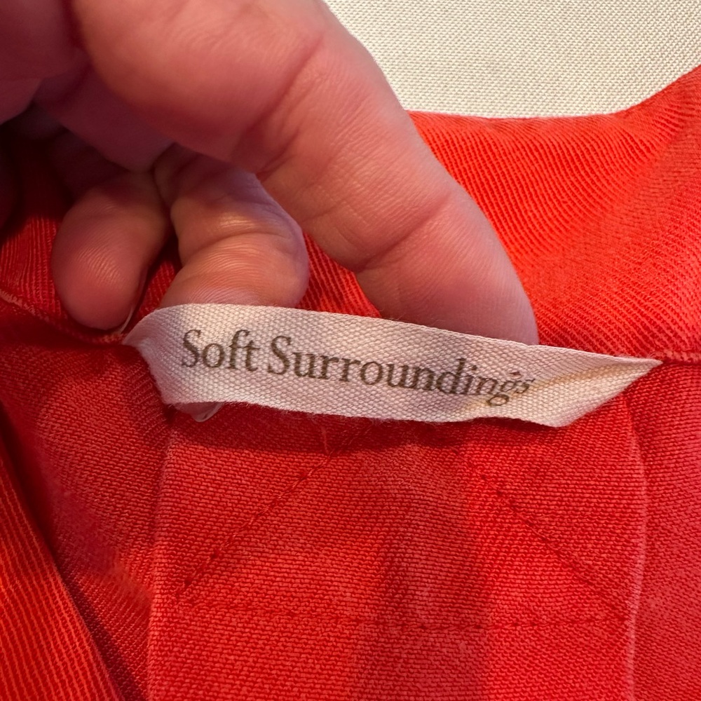 Soft Surroundings Red V‑Neck Button Accent Blouse - Picture 4 of 9